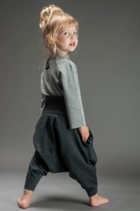 Spodnie Haremki z kieszeniami dziecięce ciemnoszare