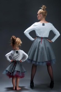 Spódnica Wzburzona Bordo Komplet