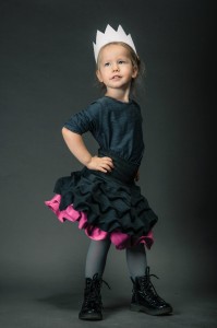 Spódnica podwójnie spieniona dziecięca orchidea