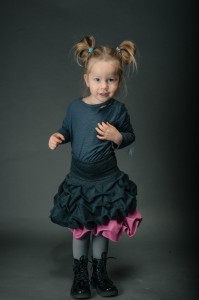 Spódnica podwójnie spieniona dziecięca orchidea