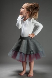 Spódnica Wzburzona Bordo Komplet