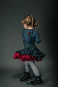 Spódnica podwójnie spieniona dziecięca amarant