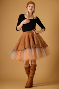 Spódnica wzburzona herbaciana