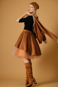 Spódnica wzburzona herbaciana