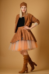 Spódnica wzburzona herbaciana