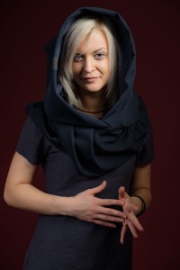 Przeciwdeszczowy Komin z Kapturem Granatowy dla kobiet