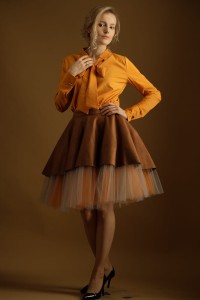 Spódnica wzburzona herbaciana