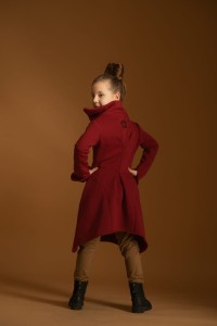 Płaszcz dziewczęcy Wichrun bordo