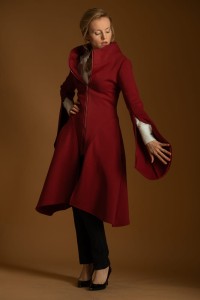 Płaszcz Wichrun bordo Komplet Mama/Córka