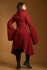 Płaszcz Wichrun bordo Komplet Mama/Córka