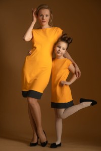 Sukienka mandarynkowa komplet