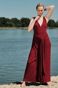 Bordowa Sukienka Zalotna