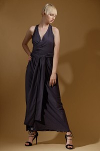 Grafitowa Sukienka Zalotna