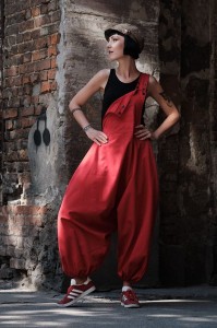 Damski Kombinezon na szelkach z lekkiej tkaniny