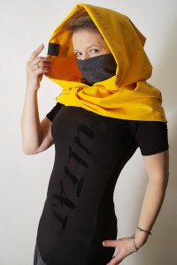 Kaptur mandarynkowy lekki z golfem