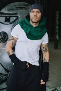 Przeciwdeszczowy komin z Kapturem dla faceta w zielonym kolorze