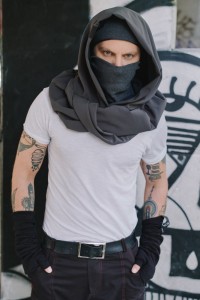 Przeciwdeszczowy Komin z Kapturem i Golfem - szary, grafitowy i super wygodny