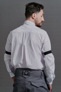 Elegancka męska biała koszula ze szpilką