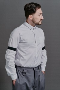 Koszula ze Szpilą męska biała szyta w polsce