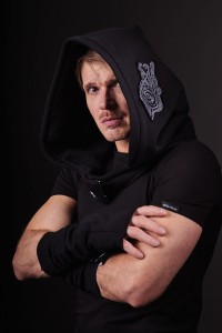 Czarny Kaptur Lorien dla mężczyzn i kobiet, dwuwarstwowy otulacz z dzianiny bawełnianej