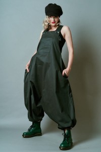 Kombinezon zielony damski na szelkach