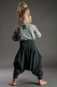 Spodnie Haremki z kieszeniami dziecięce ciemnoszare