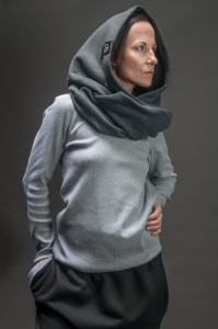 Komin z Kapturem w kolorze Grafitowym damski