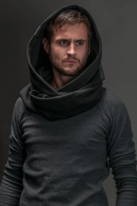 Obszerny Kaptur Czarny męski