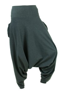 Spodnie Haremki z kieszeniami damskie ciemnoszare