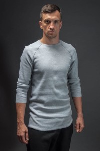 Bluzka Ściągaczowa Jasnoszara Męska z długim rękawem od Hultaj Polski