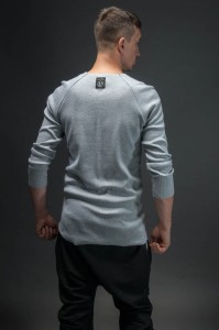 Bluzka męska szary perłowy oversize z unisexowym krojem