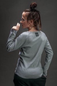 Longsleeve streetwear jasnoszary damski z długim rękawem