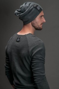 Czapka Beanie męska ciemnoszara