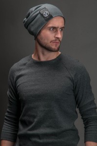 Grafitowa czapka Beanie Męska