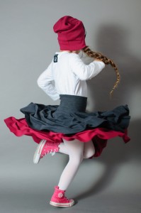 Spódnica podwójnie spieniona dziecięca amarant