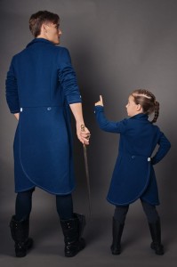 Płaszcz REVOLTER granat Komplet Tata/Dziecko