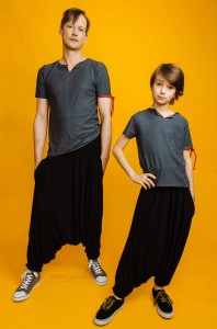 Haremki Czarne Komplet Tata/Dziecko