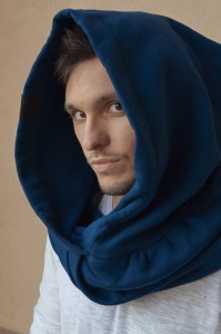 Szalokaptur Granatowy Męski z szerokim kapturem w streetwearowym stylu