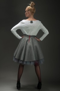 Spódnica Wzburzona Bordo Komplet