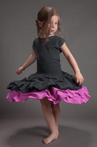 Spódnica podwójnie spieniona dziecięca orchidea 