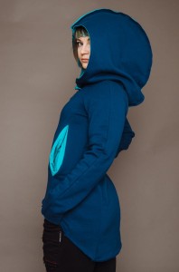 Bluza bokserska damska granatowa z turkusem