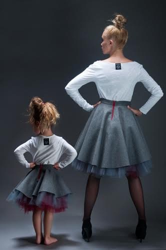 Spódnica Wzburzona Bordo Komplet