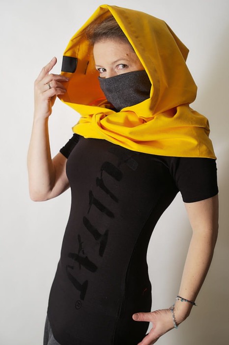 Kaptur mandarynkowy lekki z golfem