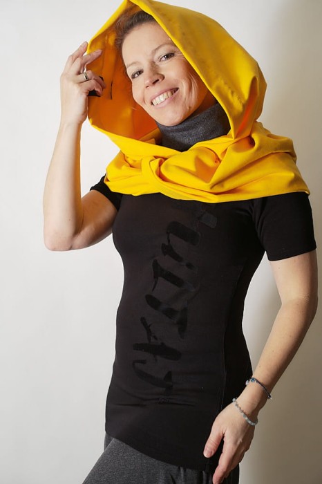 Kaptur mandarynkowy lekki z golfem