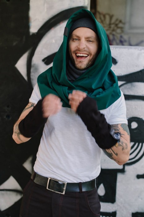 Przeciwdeszczowy kaptur zielony męski