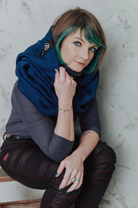 Szalokaptur Damski Niebieski