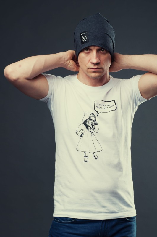 T-shirt MIASTO JEST MOJE męski biały