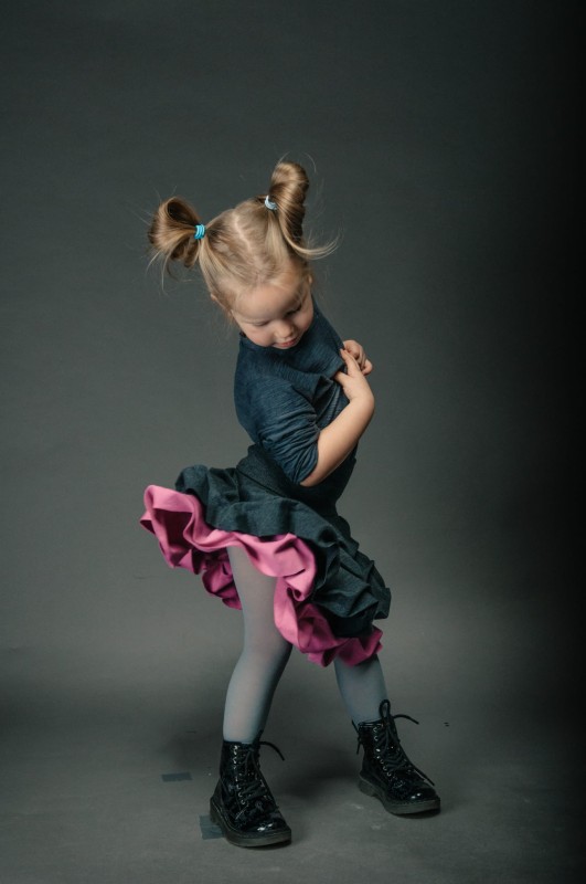 Spódnica podwójnie spieniona dziecięca orchidea