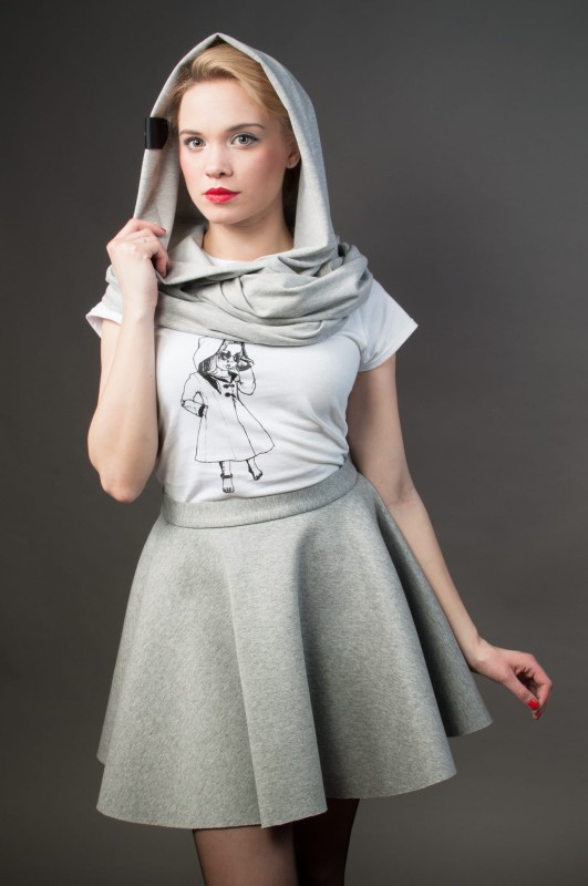 Kaptur lekki jasnoszary