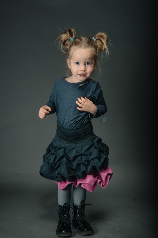 Spódnica podwójnie spieniona dziecięca orchidea